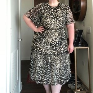 Who What Wear Flutter Sleeve Leopard Dress